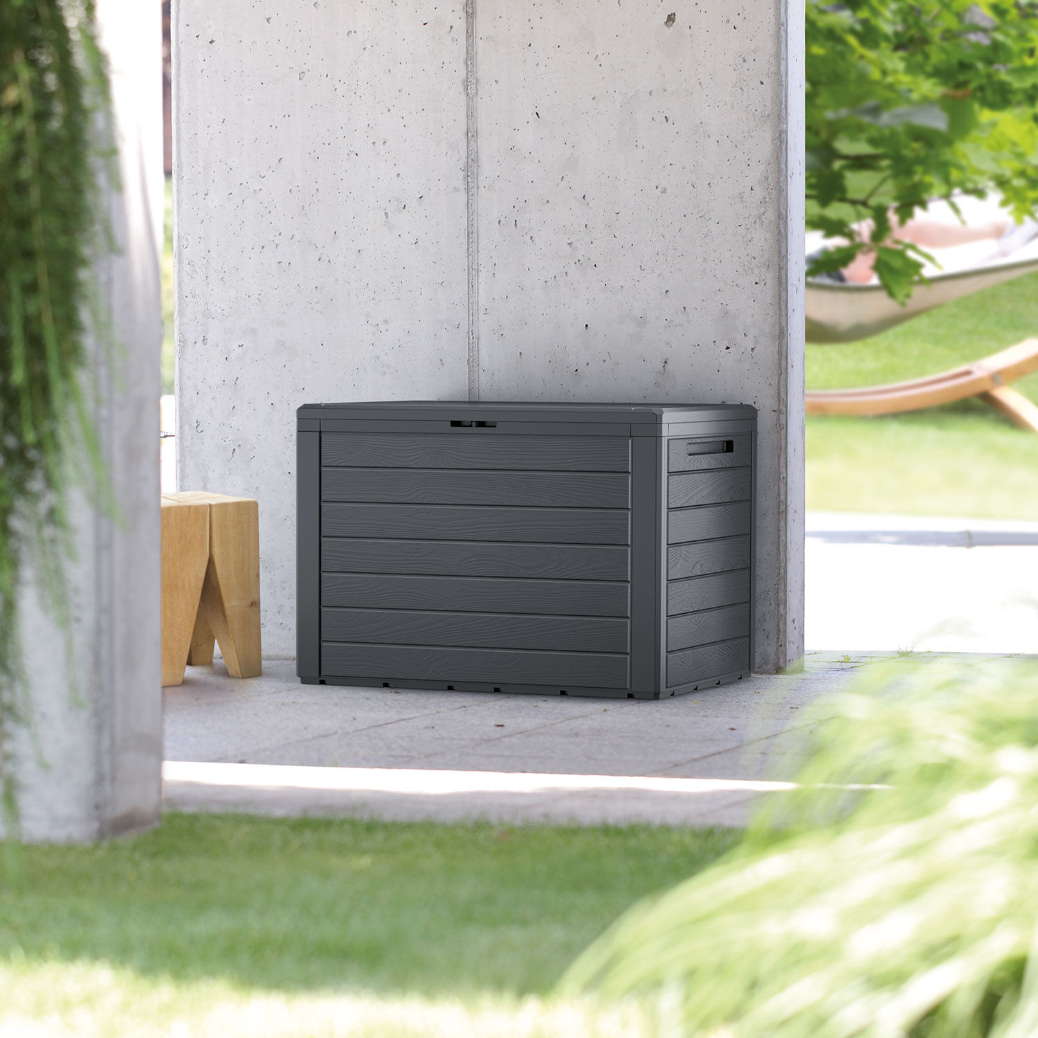 Kompakte Balkon-Aufbewahrungsbox Woode, 190 L