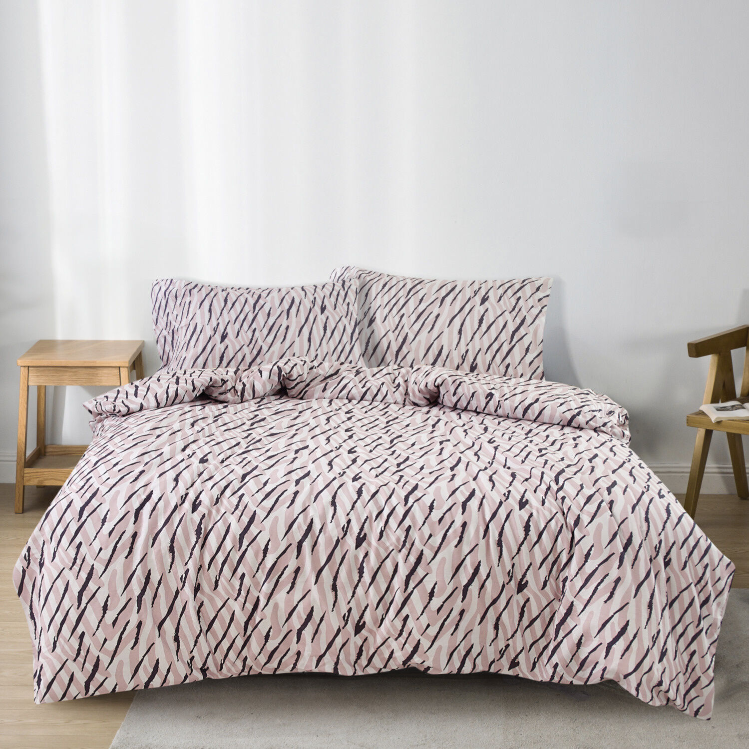 Bettwäsche mit modernem Zebradesign , rosa