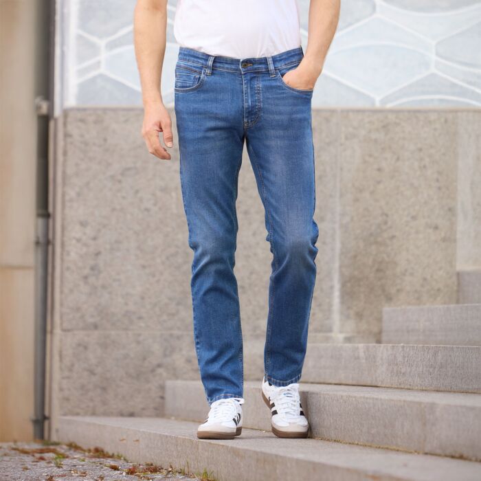 Artime Basic Herren 5-Pocket Jeans , dark blue denim