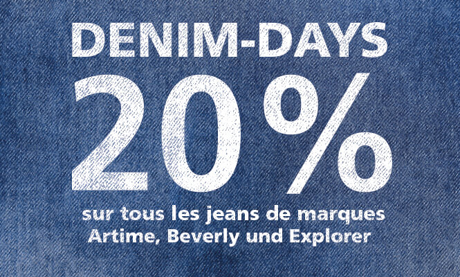 Denim Days jusqu'au 26 avril 2026 : 20 % de réduction sur les jeans
